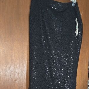 Charter Club Black Sequin Pencil Skirt